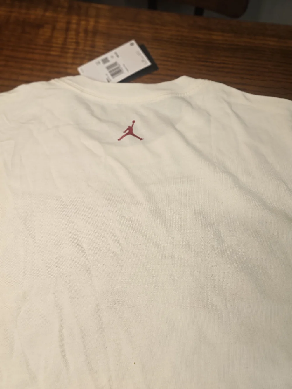 Jordan White Tee with Red and Black Graphic